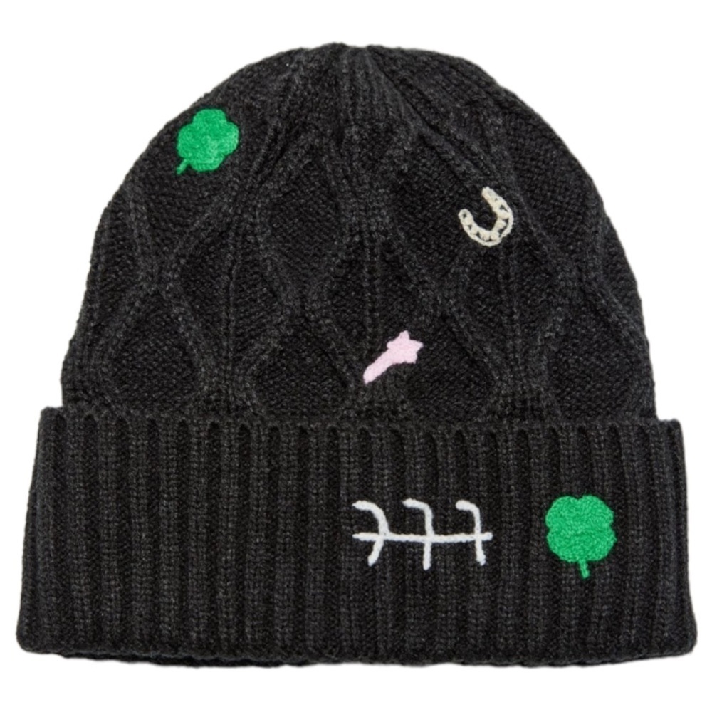 New with tags Urban Outfitters Black Bella Embroidered Beanie